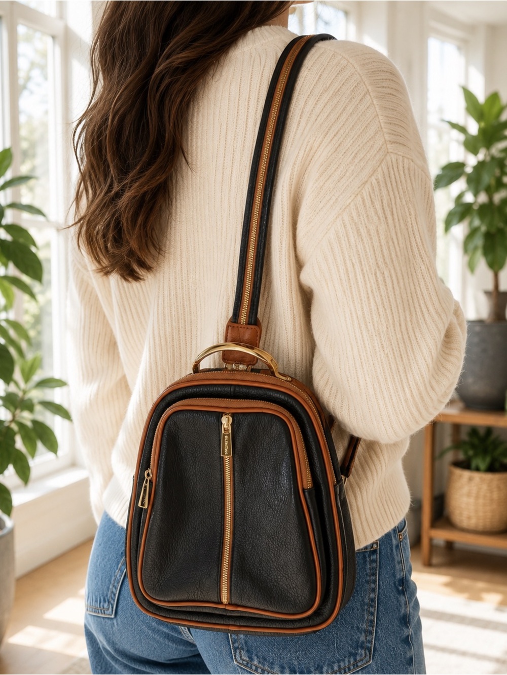 VALENTINA Convertible Sling Backpack Purse